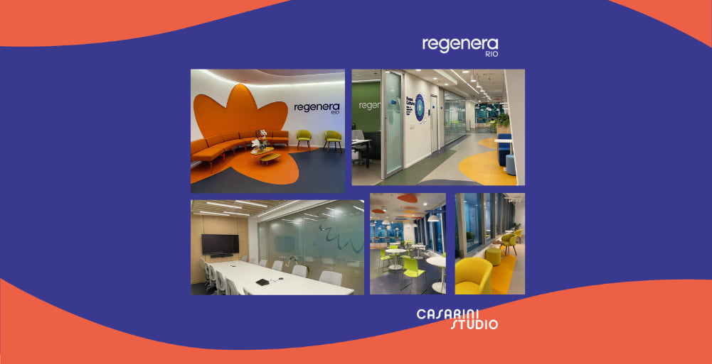 Apresentar visualmente o novo espaço corporativo da Regenera Rio e reforçar como a identidade da marca foi integrada à arquitetura, aos ambientes e à experiência de uso.